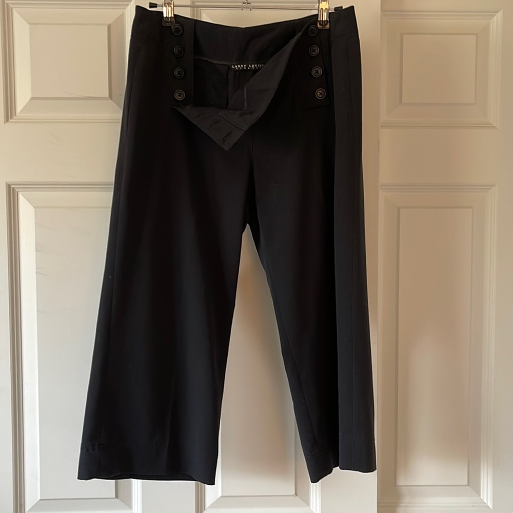 Size 4, Black crop dress pants, sailor button front, great condition